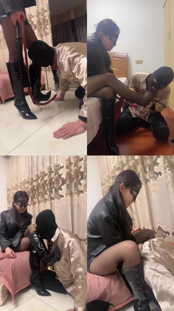 【狗哥】精神小妹强制臭脚踩-遛狗爬行-长靴舔黑丝碾压