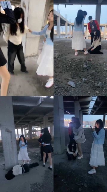 【精神小妹】户外工地-三素人户外霸凌女同学