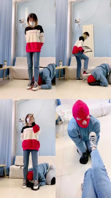 【美离子】帆布鞋强迫路人做狗碾压踩打踢