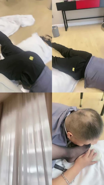 【陈甜女蒂】小白鞋黑丝脚踩口吐喂食