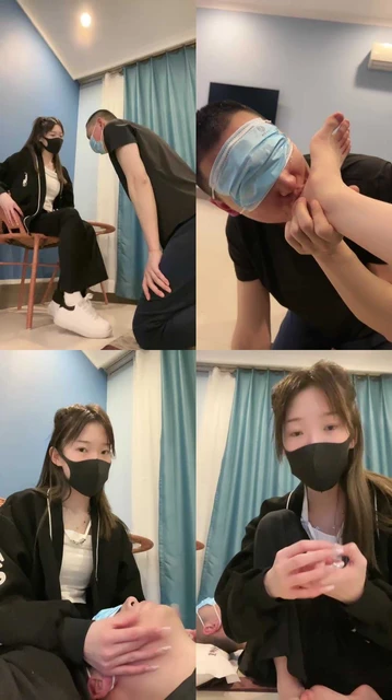 【精神小妹】夜跑后原味鞋袜气味羞辱/裸足踩脸