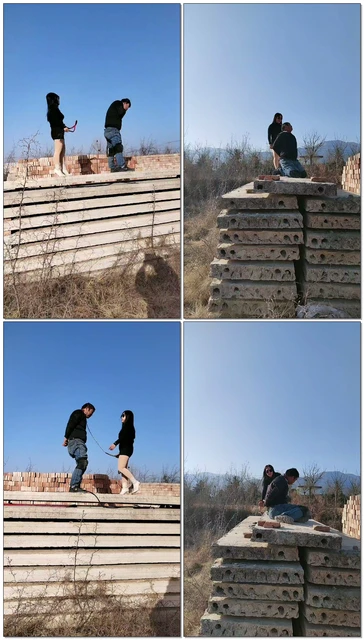 【沐颜s】站在高处踢裆别人围观