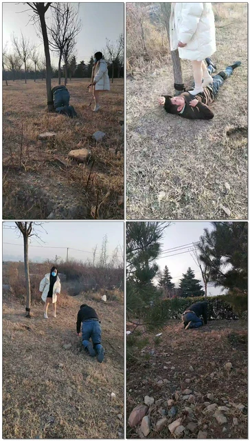 【沐颜s】老狗栓树上踩踏