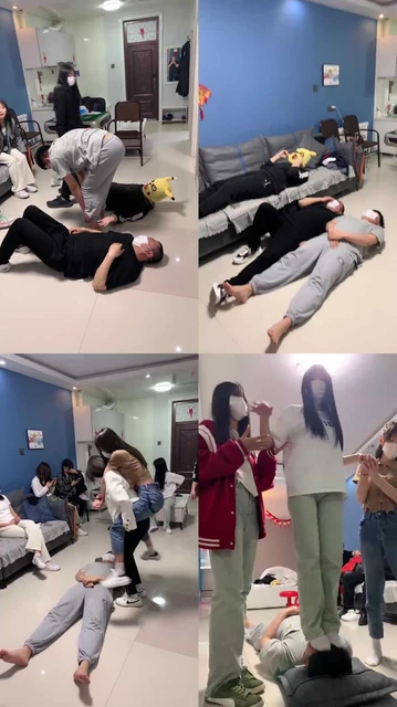 【精神小妹】群调-素人学生主的人体蹦床