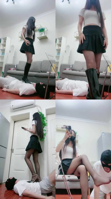 【猫神大人】御姐S-长靴高跟黑丝全体重踩踏