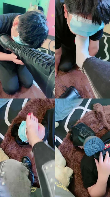 【柒柒学姐】长靴鞋窝气味控制窒息