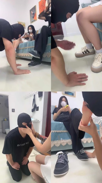 【精神小妹】踩手窒息+花式耳光