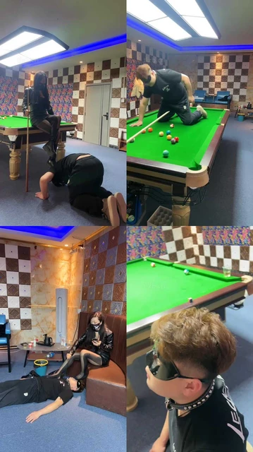 【喵主】台球厅女私教惩罚学员