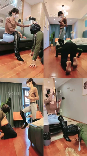 【暴力美学】过膝高跟重度提档骑马耳光喂食碾压