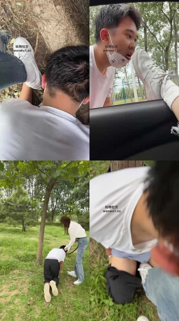 【酒鸽】户外羞辱-追车吸原味/捆绑踢踹当坐垫