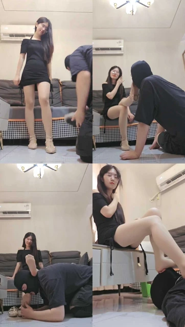 【嘉妮】铆钉高跟全体重踩踏/腿夹头/肉丝脚捂脸