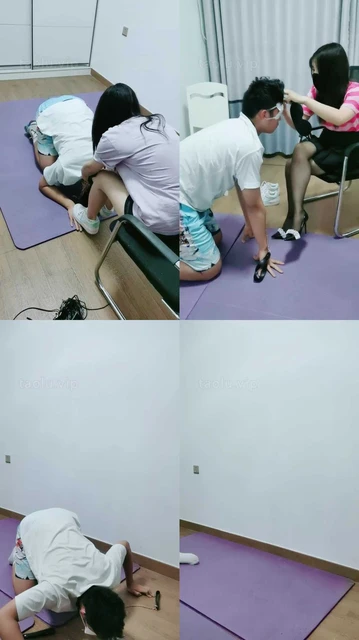 【暖暖】小白鞋白袜/黑丝高跟/踩踏遛狗/转胯爬行