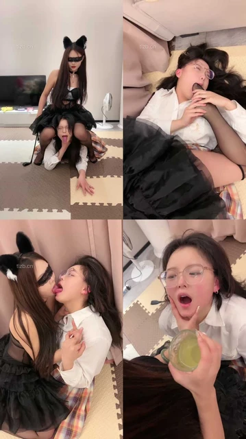 【橙宝】奴下奴-双母畜侍奉-骑乘/黑丝脚插嘴搓脸/升水