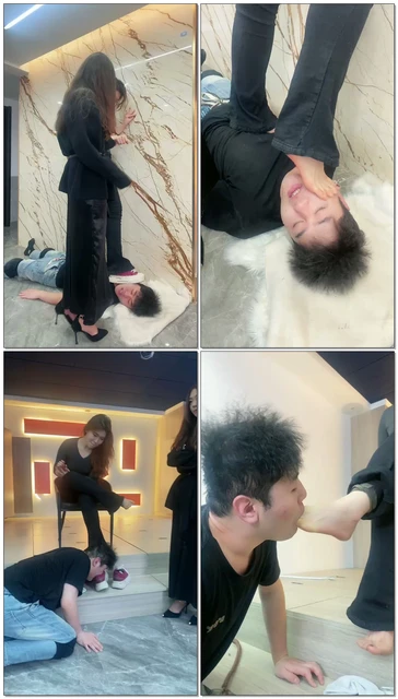 【麋鹿银儿】新素人系列4舔脚踩头脸提档耳光坐头骑马