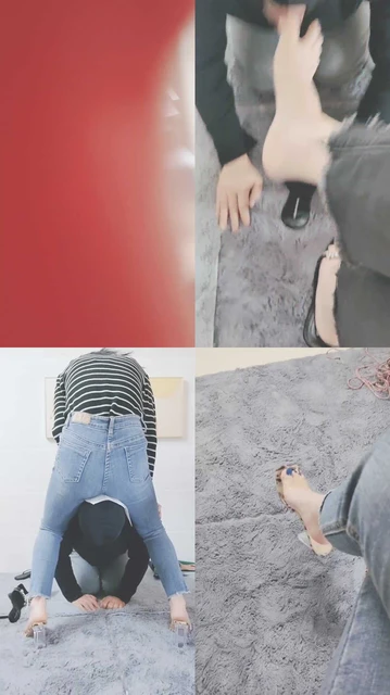 【灵竹】反绑强制舔脚/胯下辱/闻舔高跟