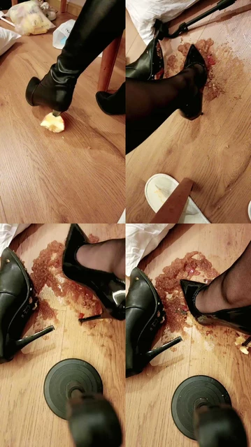 【馨雅】高跟长靴踩踏食物