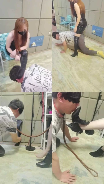 【魔鬼天使】长靴S-跪舔脏鞋/转胯狗链遛狗/踩狗爪