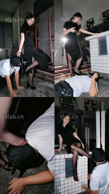 【嘉妮】天台黑丝美腿虐-全体重踩踏/骑脖/遛狗爬行