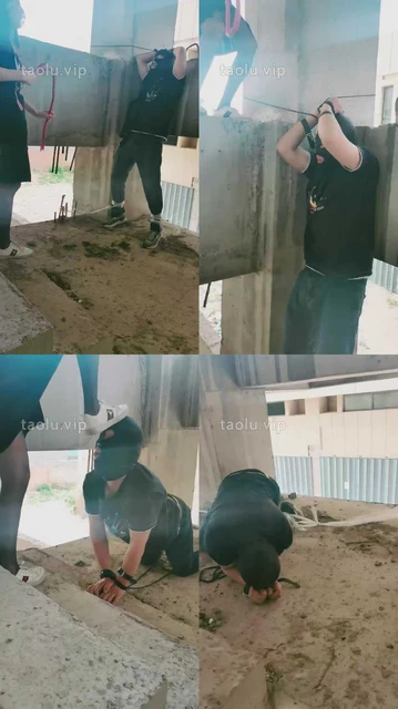 【千寻S】抗揍狗户外工地狠虐-袜子塞嘴重度鞭打踩踏