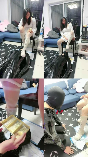 【桃子老师】脏长靴踩虐舔/强制重口喂食