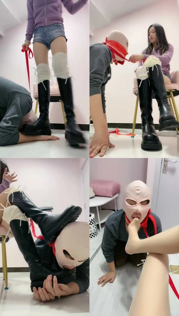 【cc.s】长靴及膝白袜踩踏/抽耳光/胶带封嘴/清理脏鞋/肉丝脚插嘴