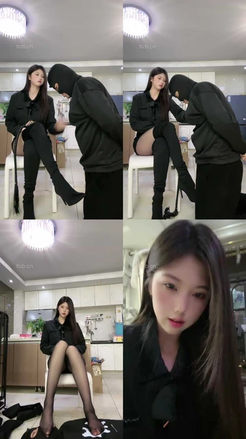 【佳奈】黑丝长靴惩罚锁奴