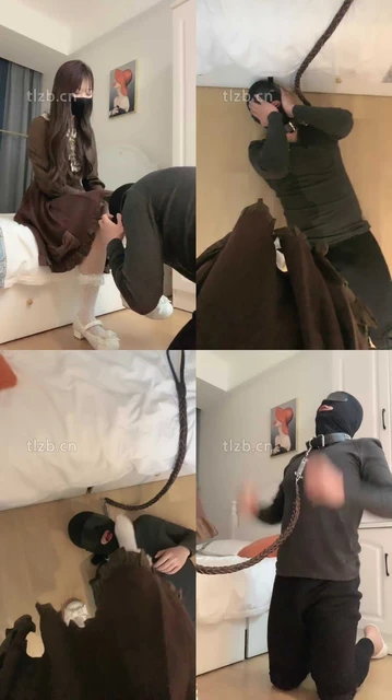 【栗子】狗链遛狗-皮鞋白丝跪舔/耳光口水