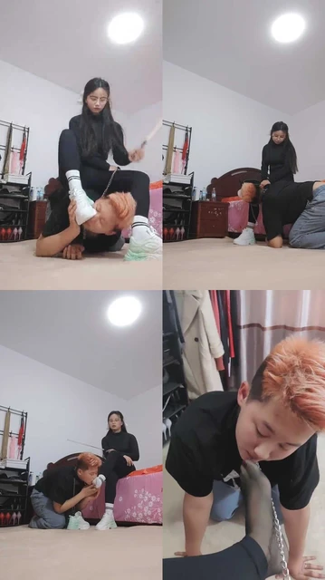 【月夕】强制圣水面包/白袜丝袜训狗/骑马口水藤条耳光