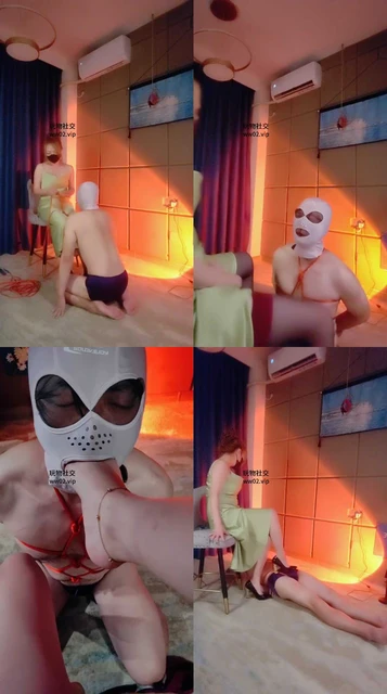 【魔鬼天使】五花大绑/黑丝裸足狂舔/踩踏