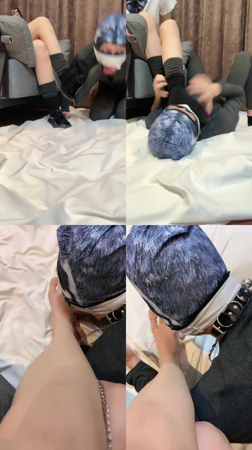 【妮妮sama】裸足黑袜皮鞋踩食物