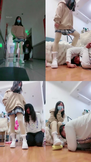 【桃子老师】小白鞋棉袜萝莉主楼道遛狗