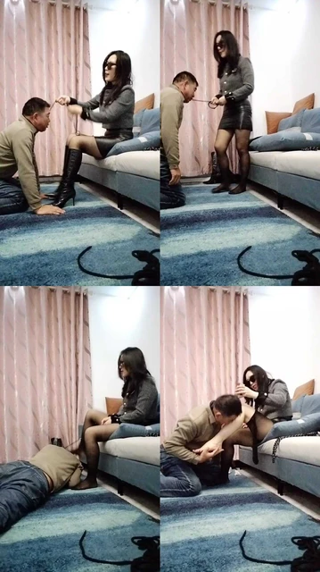 【婉婷殿下】鞋尖插嘴/高跟长靴踩/黑丝跳踩/脚喂酸奶【双视】