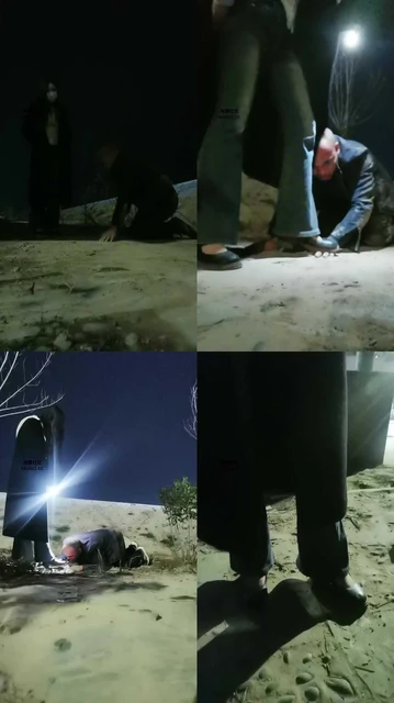 【西北傻子】深夜户外暴力踩踏踢踹