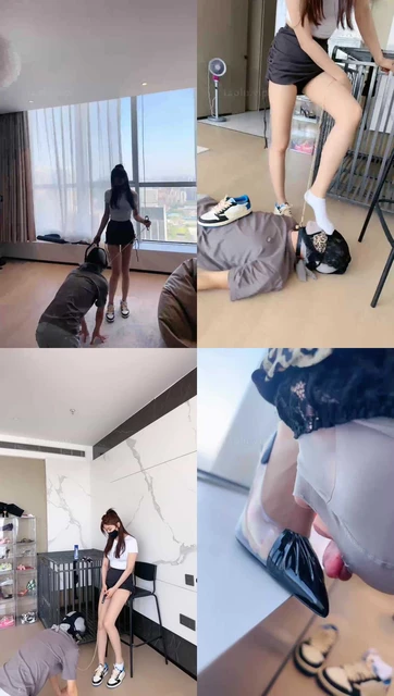 【美美子】运动女神AJ高跟虐家奴-骑马鞭打/闻臭鞋/裸足喂酸奶