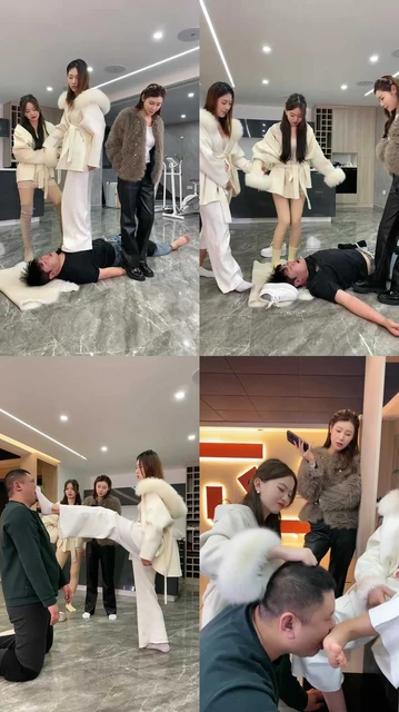 【麋鹿银儿】超颜值3S-踩头踢踹天花板-靴子小白鞋