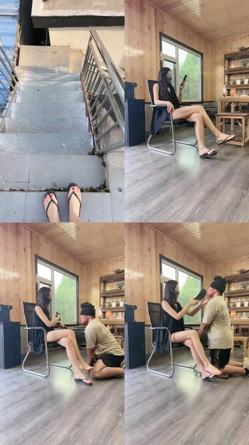 【沅芷】手铐捆绑-超强人字拖狂抽耳光