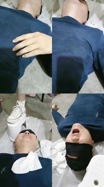 【咪兔】高帮帆布鞋踩虐厕奴