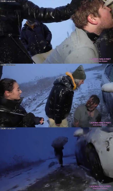 【欧美女王】LGF-冰天雪地虐贱男！高冷女神Rada和霸气Jane雪地遛狗舔鞋底