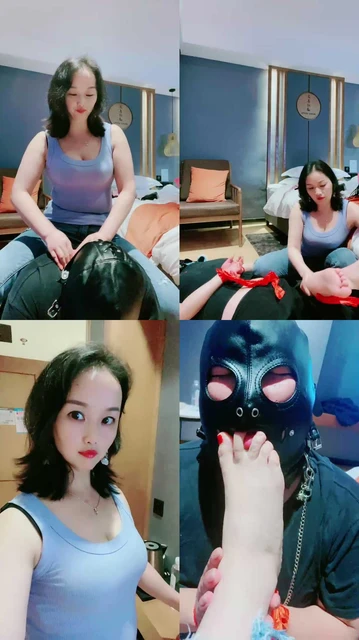 【小月】运动后原味鞋袜辱/捆绑强制踩虐打