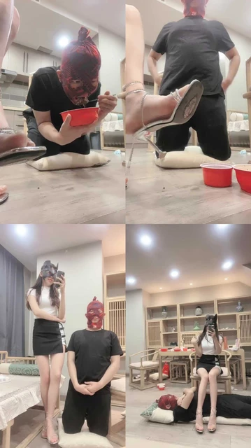 【念念】脚下进食/数据线鞭打/高跟踩