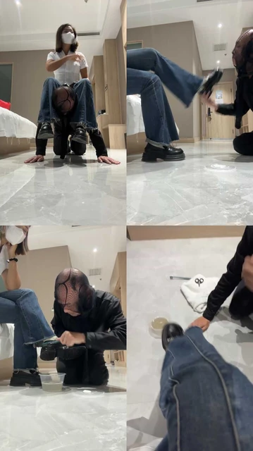 【晓雅】喝刷鞋水/舔脏皮鞋/骑马