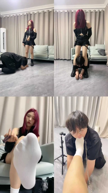 【素人挖掘机】跪舔脏长靴/骑马转胯/踩踏/赏赐圣水/白袜诱惑