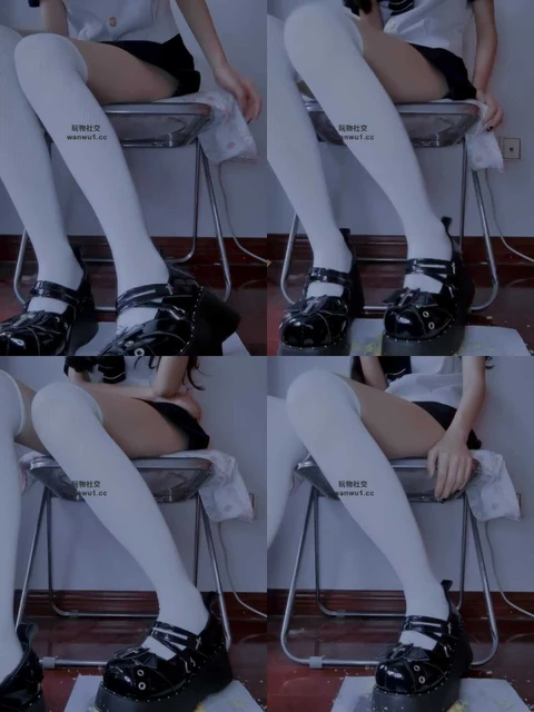 【女神mio】洛丽塔S-白丝皮鞋踩踏食物