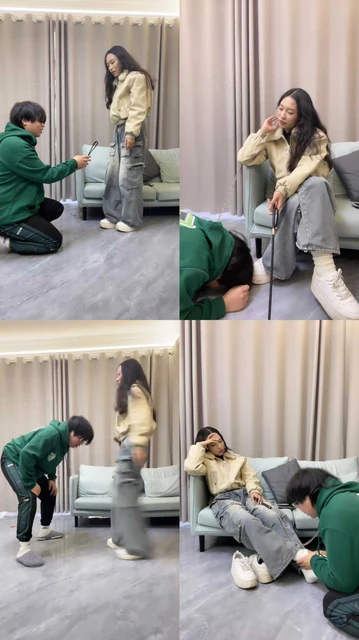 【素人挖掘机】素人艺校生-骑狗/小白鞋踩/鞭打/舔脏鞋棉袜/提档