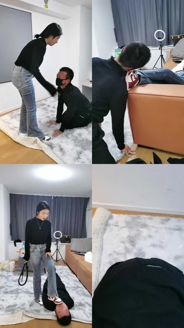 【海绵大大】学生S口球塞嘴鞭打/磕头/吐口水舔鞋