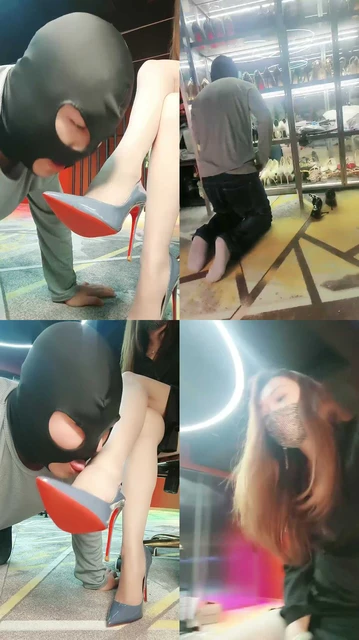 【咩祖】狗舌清理高跟/跪舔肉丝脚/骑狗背