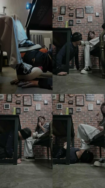 【文文文文】桌底视角-素人S脏鞋清理