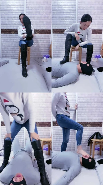 【九蛇大大】长靴白袜裸足踩踏/虐乳/人肉坐垫/耳光