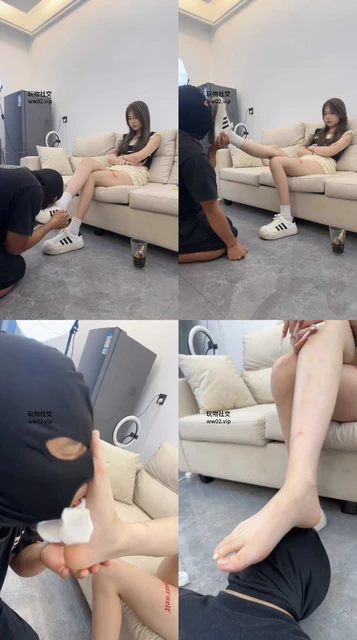 【糯米】下跪清理脏鞋原味白袜