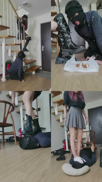 【文文文】长靴踩虐鞭打/清理脏鞋底/转胯闻舔白袜